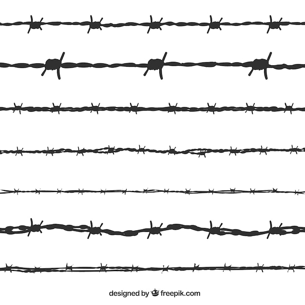 Free vector silhouette barbed wire collection