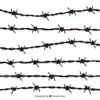 Free vector silhouette barbed wire pack