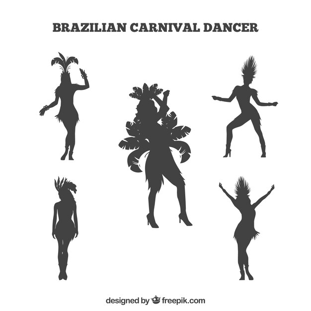 Силуэт бразильского карнавального танцора коллекции