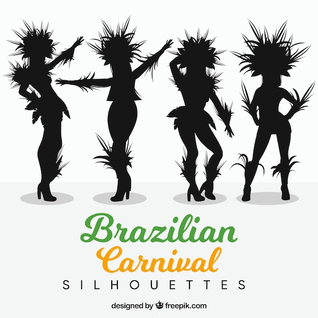 Silhouette brazilian carnival dancer collection