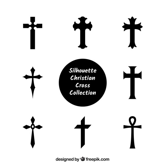 Silhouette christian cross collection