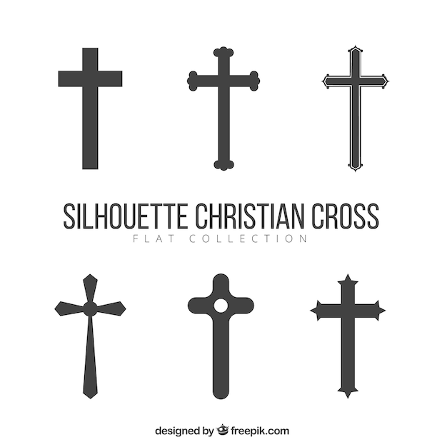 Free vector silhouette christian cross collection