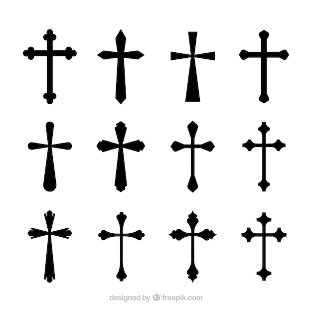 실루엣 기독교 십자가 컬렉션