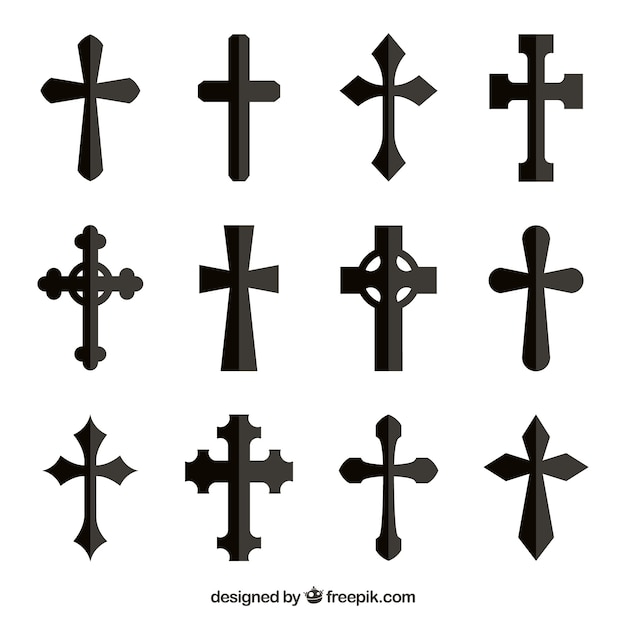 Silhouette christian cross collection