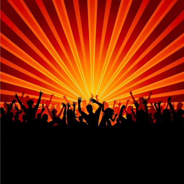 Free vector silhouette of a crowd on a party