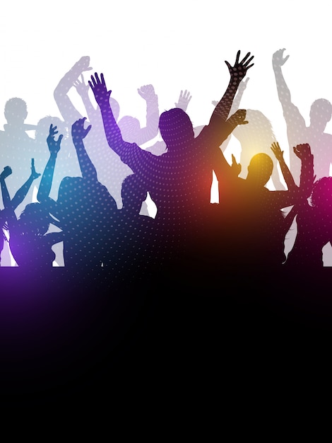 Free vector silhouette of an excited party crowd