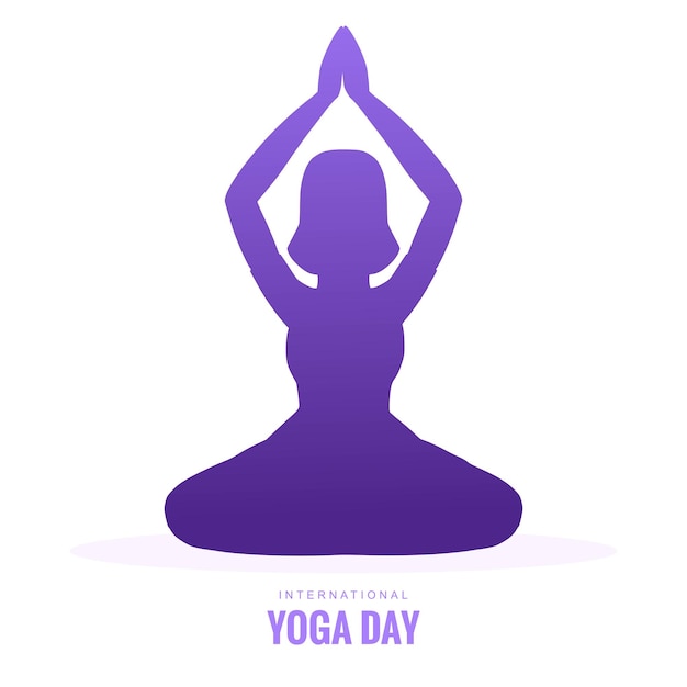 Free Vector silhouette of a female in yoga pose card background