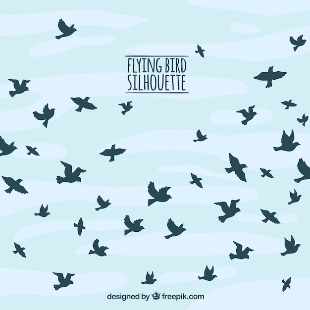 Free vector silhouette flying bird background