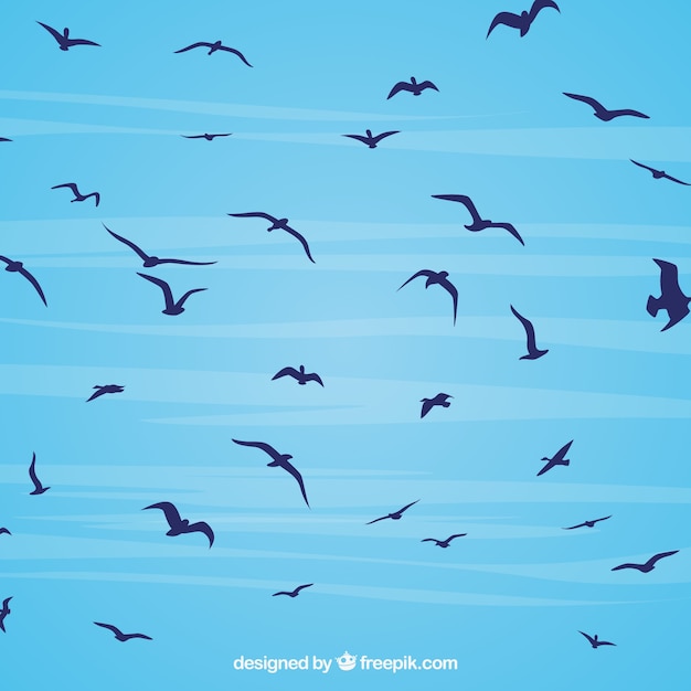 Free vector silhouette flying bird background