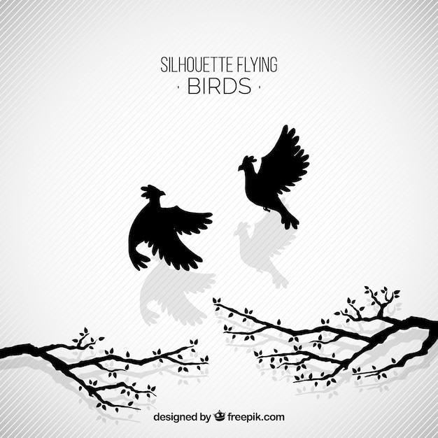 Free vector silhouette flying bird background