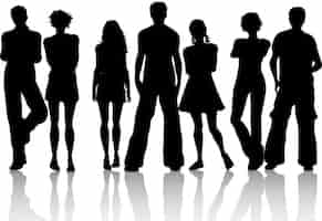 Free vector silhouette of a group of friends