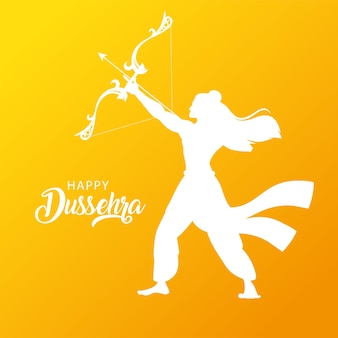 Silhouette of lord rama with bow and arrow