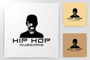 Free vector silhouette man using cap. hip hop musician logo ideas. inspiration logo design. template vector illustration. isolated on white background