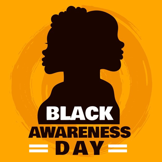 Silhouette of man and woman black awareness day