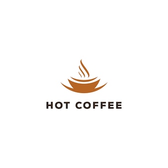Силуэт минимальный дизайн логотипа горячей чашки