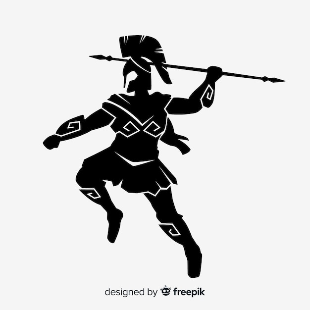Download Free Silhouette of a spartan warrior SVG DXF EPS PNG - How ...