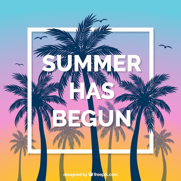 Free Vector silhouette palms background with quote