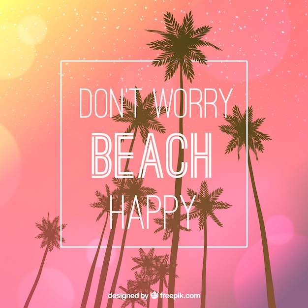 Free vector silhouette palms  background with quote