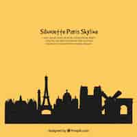 Free vector silhouette of paris skyline