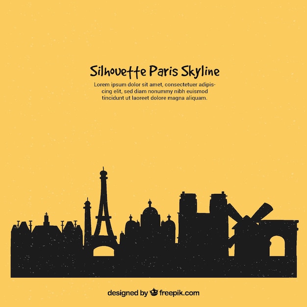 Silhouette of paris skyline