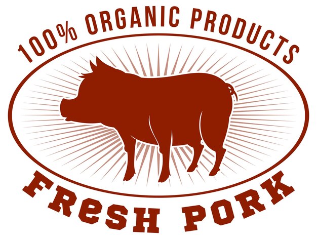 Silhouette pig logo for pork products