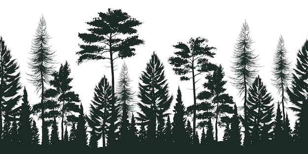 Download Get Pine Tree Line Silhouette Vector - Polamu-cuy