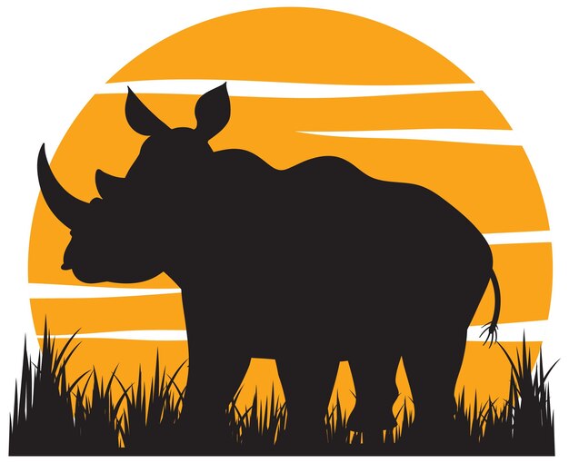 Silhouette rhinosaurus with heart