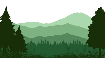 Free vector silhouette shadow of forest scene