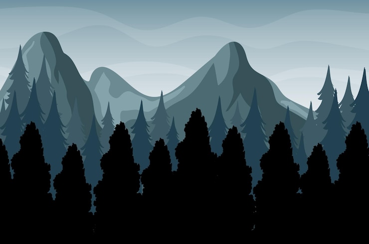 Free Vector silhouette shadow of forest scene