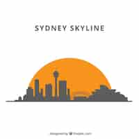 Free vector silhouette skyline background in flat style