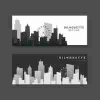 Free vector silhouette skyline illustration collection