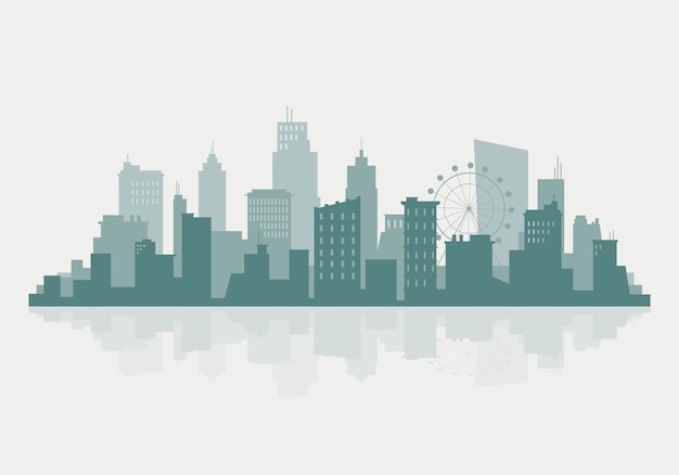 Silhouette skyline illustration