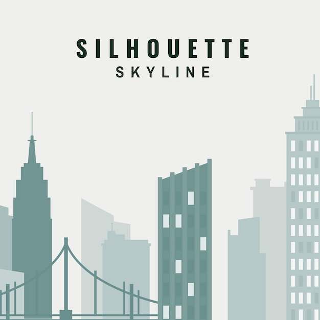 Free vector silhouette skyline illustration