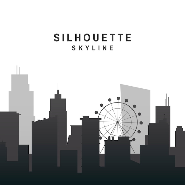 Free vector silhouette skyline illustration
