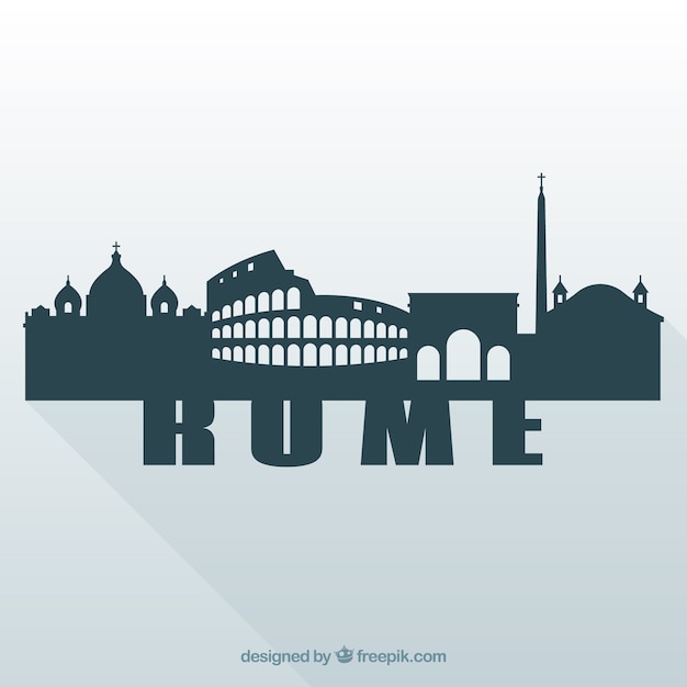 Silhouette of skyline of rome