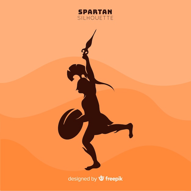 Free vector silhouette of spartan warrior with sword