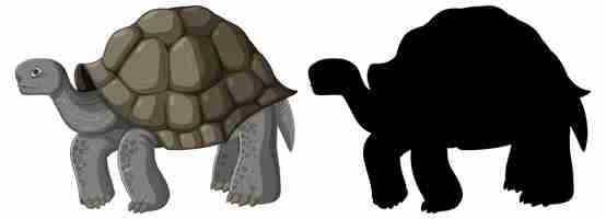 Free vector silhouette of standing tortoise