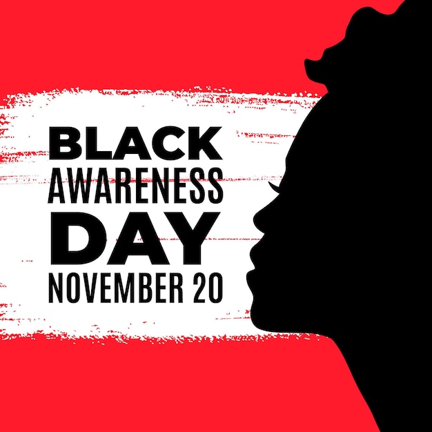 Silhouette of woman black awareness day