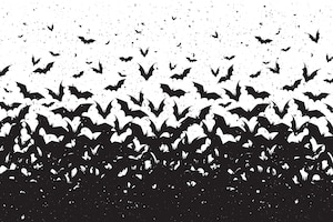 Free vector silhouettes of bats halloween background