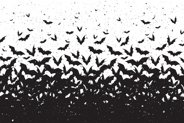 Silhouettes of bats halloween background
