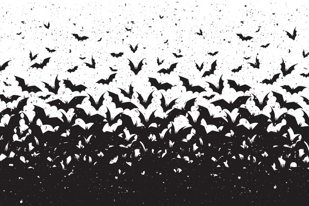 Silhouettes of bats halloween background