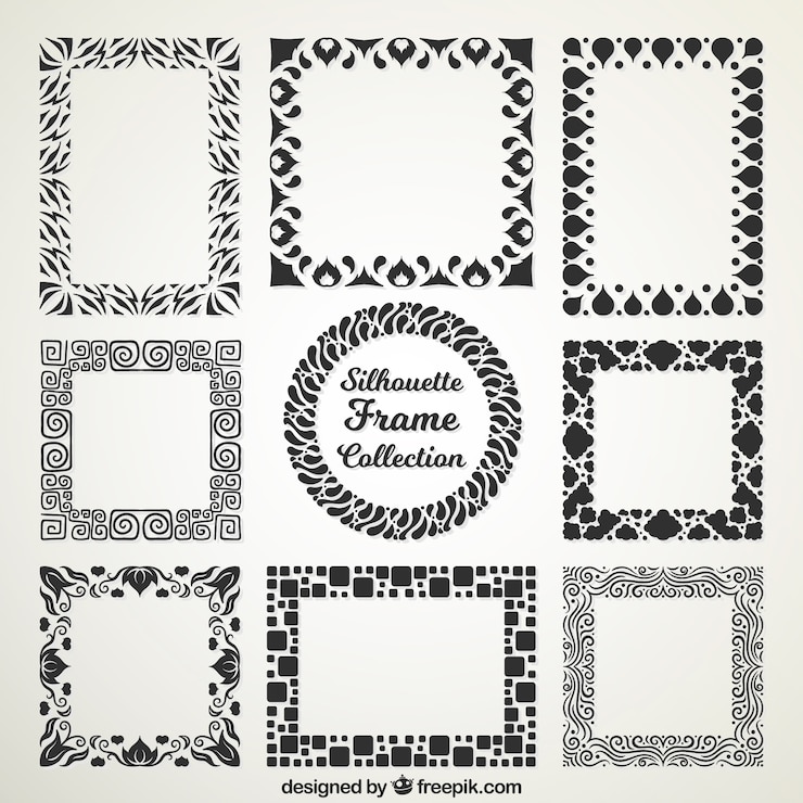 Free Vector silhouettes of decorative frames