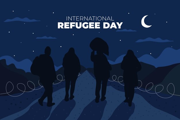 Silhouettes design world refugee day