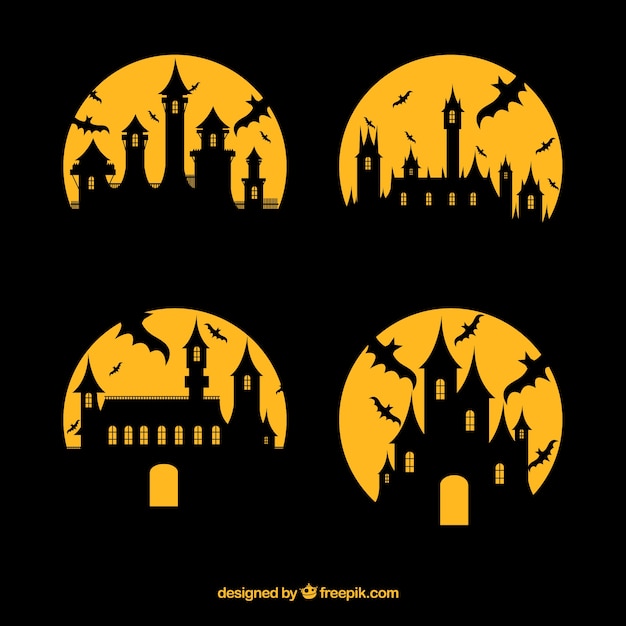 Free vector silhouettes of enchanted castles