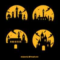 Free vector silhouettes of enchanted castles
