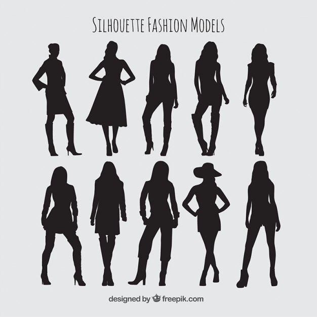 Free Vector silhouettes fashion models pack