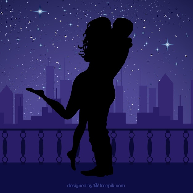 Silhouettes of night lovers