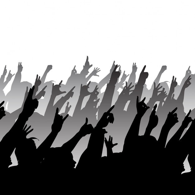Бесплатное векторное изображение Силуэт рок толпы