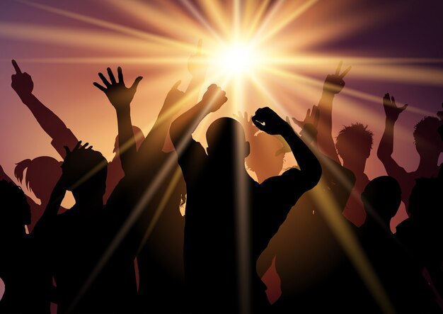 silhouettes of people dancing on disco