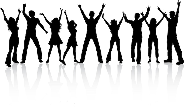 Free vector silhouettes of people dancing